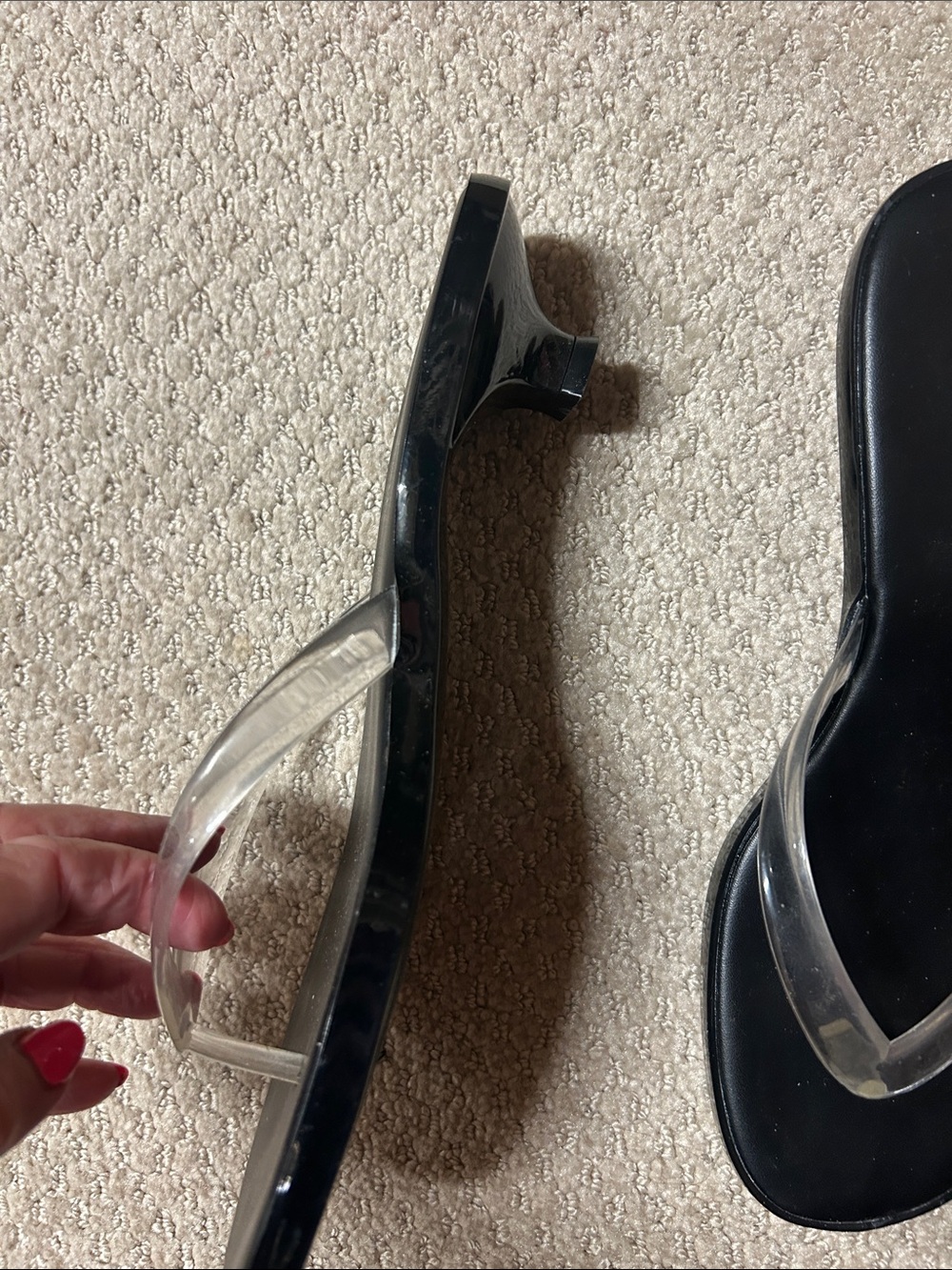 Jeffrey Campbell Black Sandals with Clear Straps - Picture 2 of 3